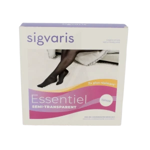 Sigvaris Essentiel Semi-transparent Bas Auto-fixants  Femme Classe 3 Noir Xx Large Normal