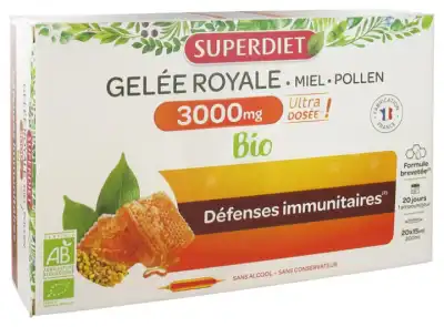 Superdiet Gelee Royale 3000mg Bio Amp/20 à HYÈRES