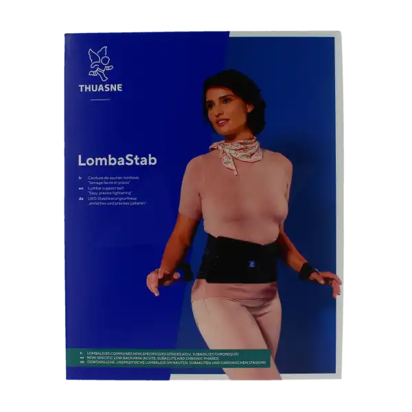 Thuasne Lombastab Ceinture Lombaire Maintien Noir Bleu Hauteur 26cm Taille 3