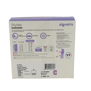 Sigvaris Styles Marinière Chaussette Classe 2 Femme Ecru/blanc Normal S