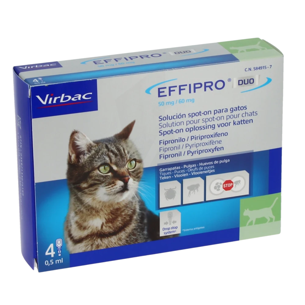 Effipro Duo 50 Mg/60 Mg Solution Pour Spot-on Pour Chats, Solution Pour Spot-on