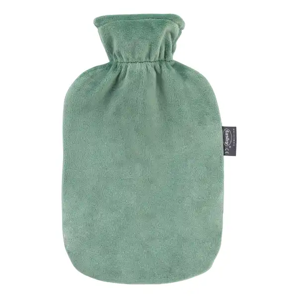 Soframar Fashy Bouillotte à Eau Déhoussable Velours Vert 2l