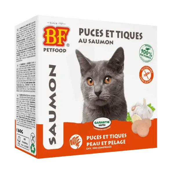 Biofood Chat Anti Puces Et Tiques Naturel Au Saumon