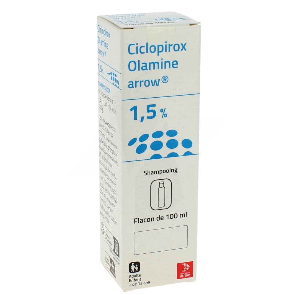 Ciclopirox Olamine Arrow 1,5 %, Shampooing