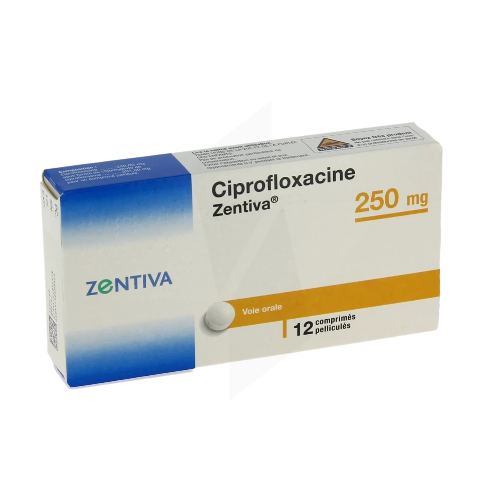 Ciprofloxacine Zentiva 250 Mg, Comprimé Pelliculé