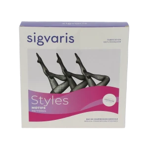 Sigvaris Styles Motifs Plumetis Collant Classe 2 Femme Noir Long M