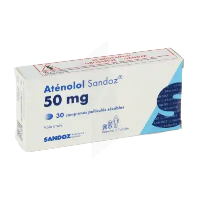 Atenolol Sandoz 50 Mg, Comprimé Pelliculé Sécable à Paris