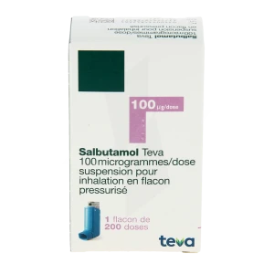 Salbutamol Teva 100 Microgrammes/dose, Suspension Pour Inhalation En Flacon Pressurisé