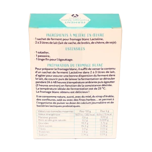 Yalacta Ferment Pour Fromage Blanc Lactaline Bio 4 Sachets/4g