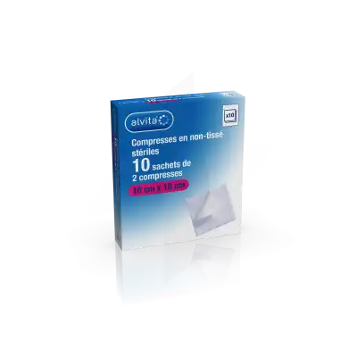 Alvita Compresses Stérile Non Tissé 10x10cm 10 Sachets/2 à Angers