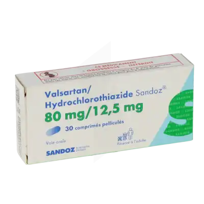 VALSARTAN/HYDROCHLOROTHIAZIDE SANDOZ 80 mg/12,5 mg, comprimé pelliculé