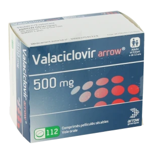 Valaciclovir Arrow 500 Mg, Comprimé Pelliculé Sécable