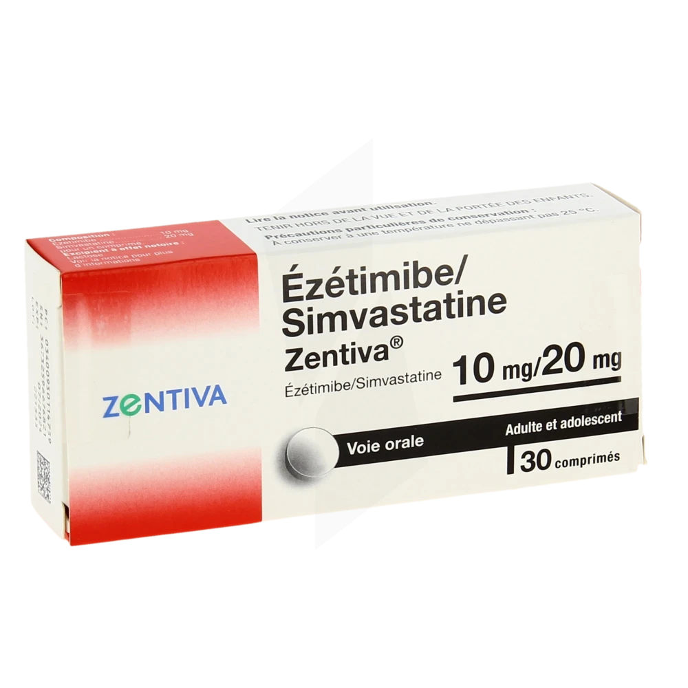 Ezetimibe/simvastatine Zentiva 10 Mg/20 Mg, Comprimé