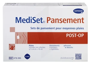 Mediset® Set De Pansement Post Op Avec Coupe-fil Pour Moyennes Plaies - Boîte De 3 Soins
