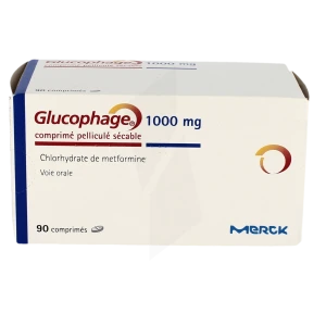 Glucophage 1000 Mg, Comprimé Pelliculé Sécable