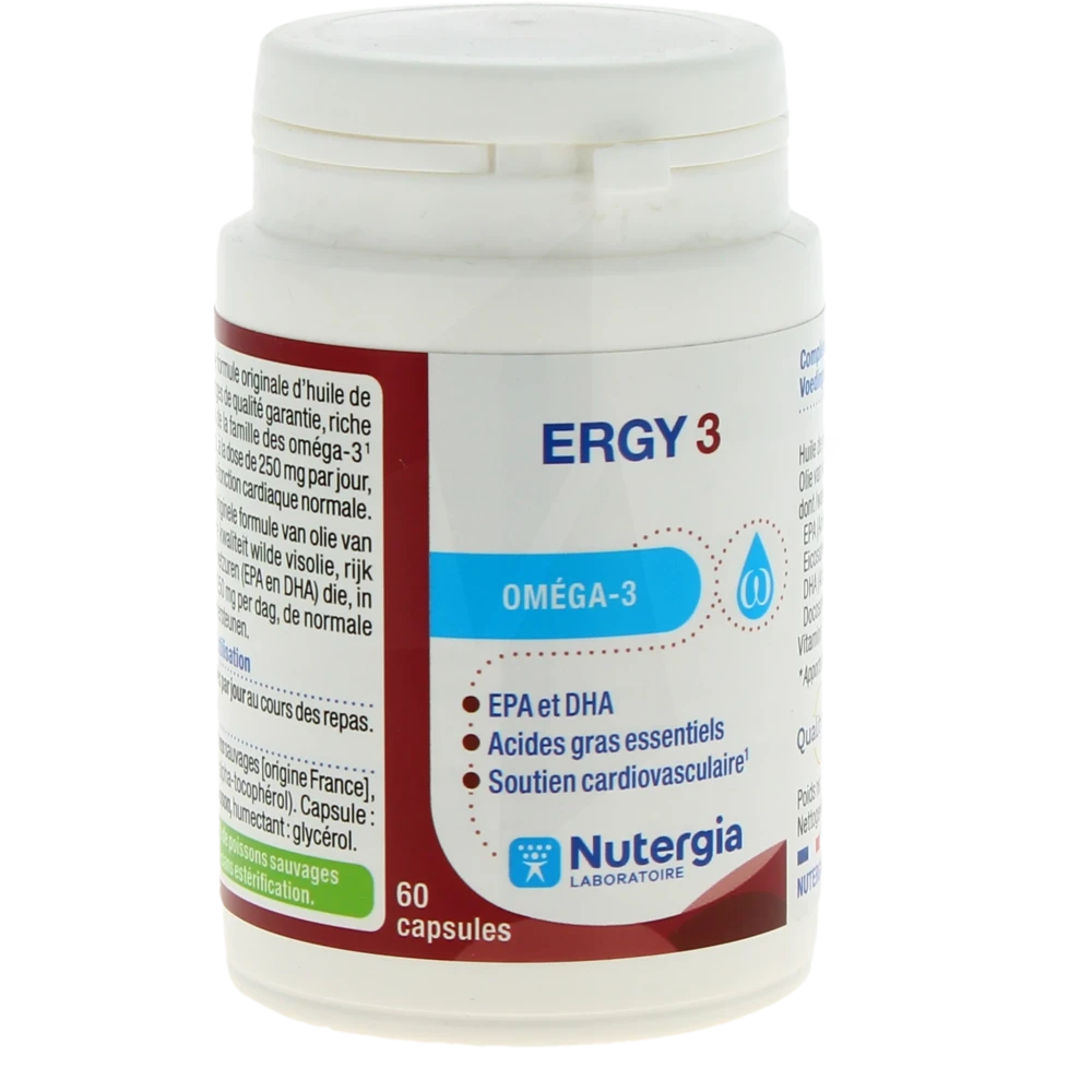 Ergy 3 Oméga 3 Capsules Boîte De 60