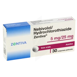 Nebivolol/hydrochlorothiazide Zentiva 5 Mg/25 Mg, Comprimé Pelliculé