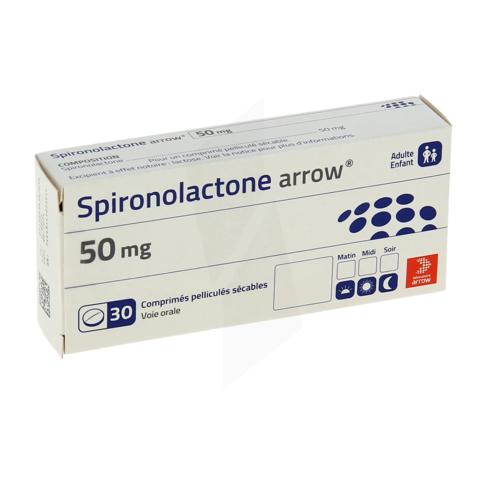 Spironolactone Arrow 50 Mg, Comprimé Pelliculé Sécable