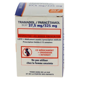 Tramadol/paracetamol Bgr 37,5 Mg/325 Mg, Comprimé Pelliculé