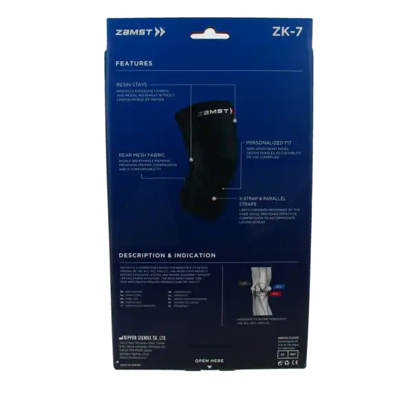 Zamst Zk-7 Genouillère Semi-ouverte Ligaments Croisés L
