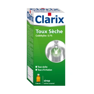 Clarix Toux Seche Codethyline 0,1 % Sans Sucre, Solution Buvable