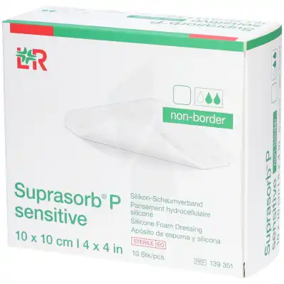 Suprasorb P Sensitive Pansement Hydrocellulaire Siliconé Stérile Sans Bord Auto-fixant 10x10cm B/10 à Courbevoie
