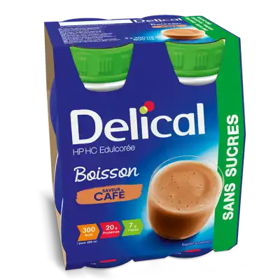 Delical Boisson HP HC sans sucres Nutriment Café 4 Bouteilles/200ml