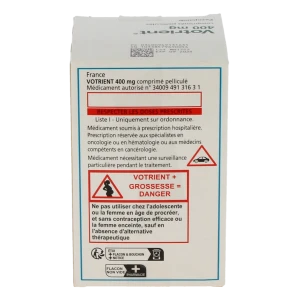 Votrient 400 Mg, Comprimé Pelliculé