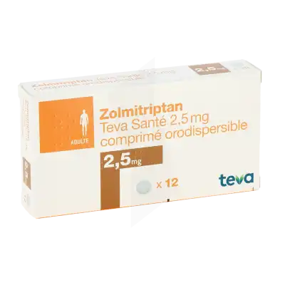 Zolmitriptan Teva Sante 2,5 Mg, Comprimé Orodispersible à  JOUÉ-LÈS-TOURS
