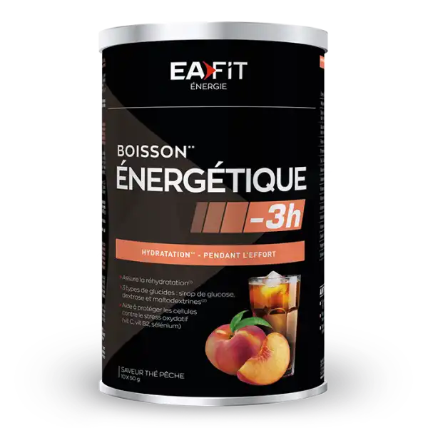 Eafit Energie Poudre Pour Boisson énergétique -3h Thé Pêche Pot/500g