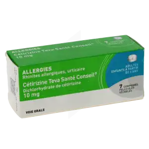 Cetirizine Teva Sante Conseil 10 Mg, Comprimé Pelliculé Sécable à TOULOUSE
