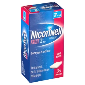Nicotinell Fruit 2 Mg Sans Sucre, Gomme à Mâcher Médicamenteuse Plaq/36gom
