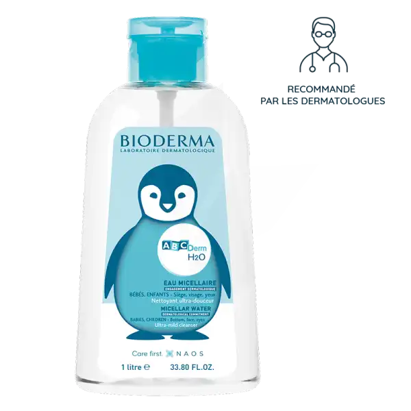 Bioderma Abcderm H2o Eau Micellaire Nettoyante Bébé & Enfant Peau Sèche 1l