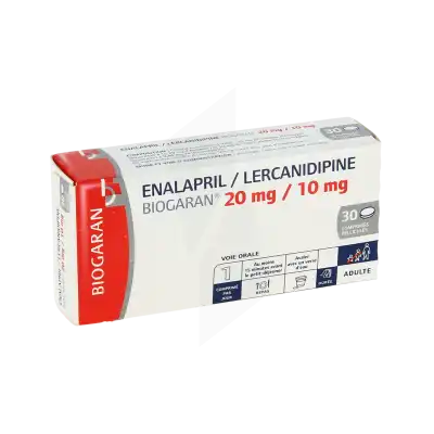 Enalapril/lercanidipine Biogaran 20 Mg/10 Mg, Comprimé Pelliculé à RUMILLY