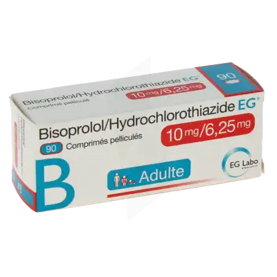 Bisoprolol/hydrochlorothiazide Eg 10 Mg/6,25 Mg, Comprimé Pelliculé à Abbeville