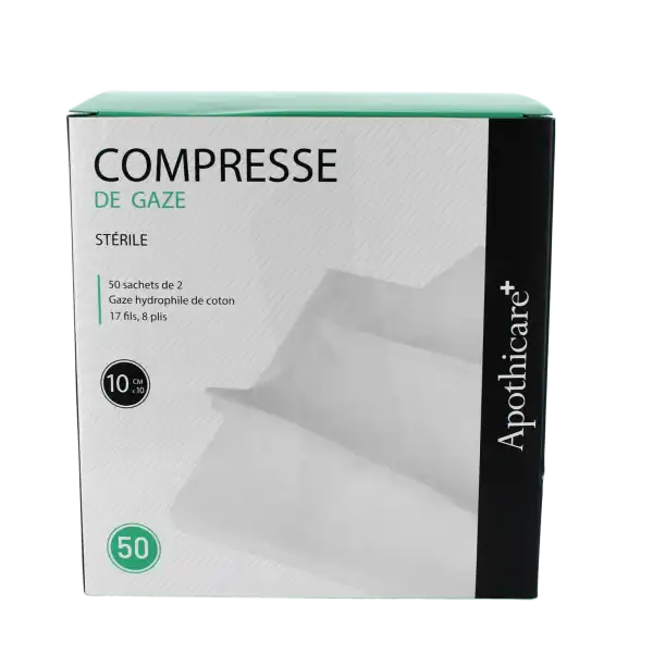 Apothicare Compresse Gaze Stérile 10x10 B/50