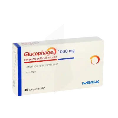 GLUCOPHAGE 1000 mg, comprimé pelliculé sécable