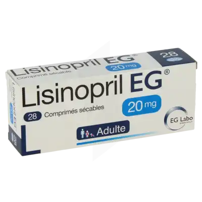LISINOPRIL EG 20 mg, comprimé sécable
