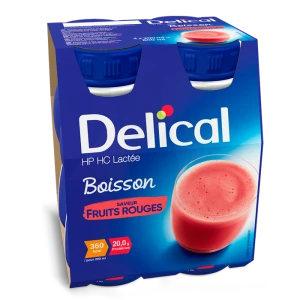 Delical Boisson Hp Hc Lactée Nutriment Fruits Rouges 4 Bouteilles/200ml