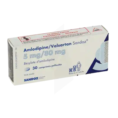Amlodipine/valsartan Sandoz 5 Mg/80 Mg, Comprimé Pelliculé à NANTERRE