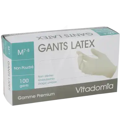 Vitadomia Gant Latex Sans Poudre Premium Tm 7/8 B/100 à Pessac
