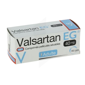 Valsartan Eg 40 Mg, Comprimé Pelliculé Sécable