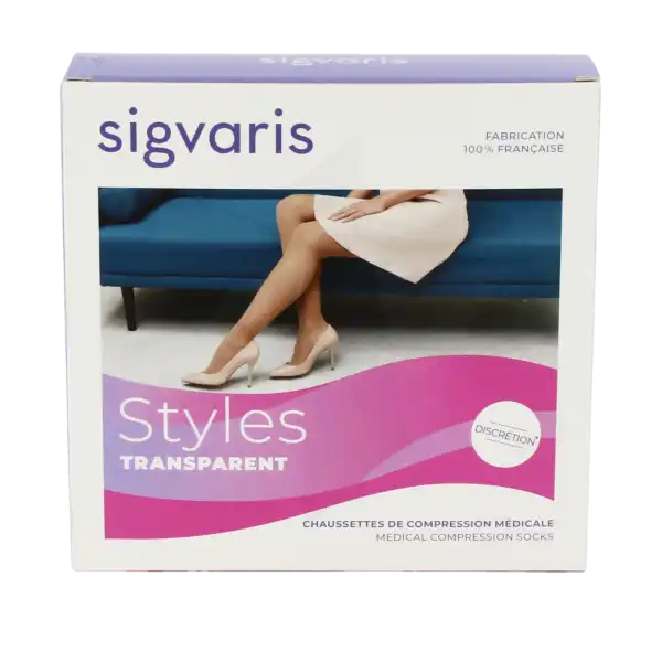 Sigvaris Styles Transparent Chaussettes  Femme Classe 2 Noir Small Normal