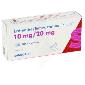 Ezetimibe/simvastatine Sandoz 10 Mg/20 Mg, Comprimé