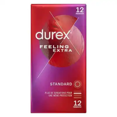 Durex Feeling Extra Préservatif Lubrifié Avec Réservoir Etui/12 à Angers
