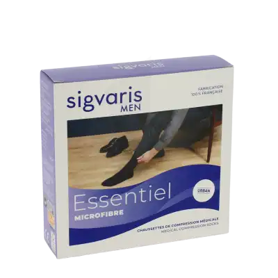 Sigvaris Essentiel Microfibre Chaussettes  Homme Classe 2 Gris Clair Medium Normal à SAINT-GEORGES-SUR-BAULCHE