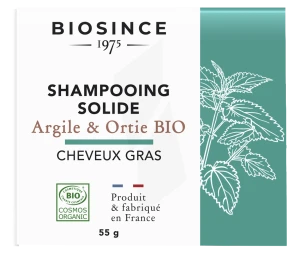 Biosince 1975 Shampooing Solide Argile Ortie Bio Cheveux Gras 55g