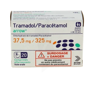 Tramadol/paracetamol Arrow 37,5 Mg/325 Mg, Comprimé Effervescent