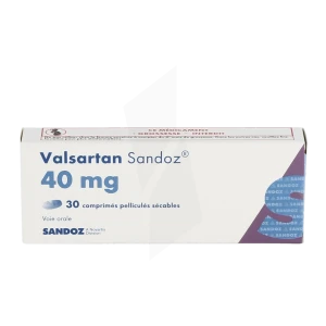 Valsartan Sandoz 40 Mg, Comprimé Pelliculé Sécable
