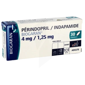 Perindopril/indapamide Biogaran 4 Mg/1,25 Mg, Comprimé